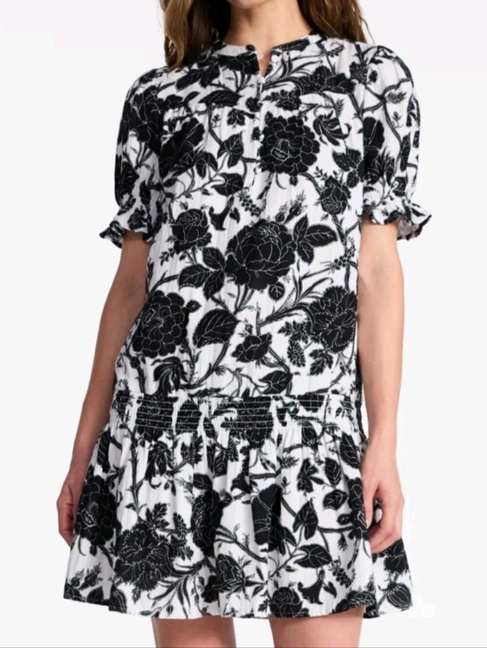 Time and Tru Women's Size XXXL (22) Cotton Double Cloth Mini Dress Drop Waist